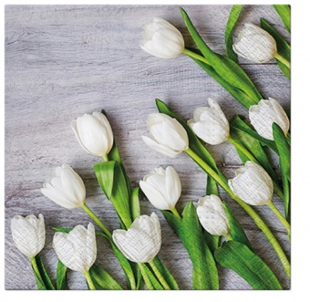 En fehér tulipán szalvéta